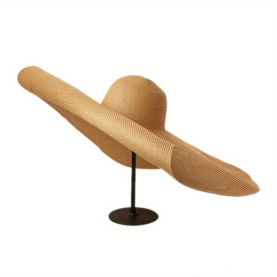 Oversized Beach Straw Hats for Women Floppy Extra Large Sun Visor Hat Wide Brim Summer Roll Up Big Beach Hat Women Foldable