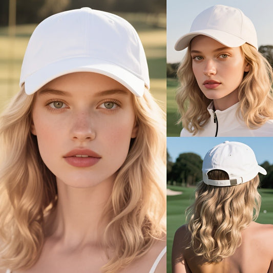 Women's Hat with Blonde Wig - Instant Hairstyle, for Parties, Sports, Travel - Elegant Gift for Birthdays, Anniversaries - One-and-Done Hairstyle Solution for All Light Beige Tones & Hair Types, Party Accessory, Versatile Accessory, Durable Construction