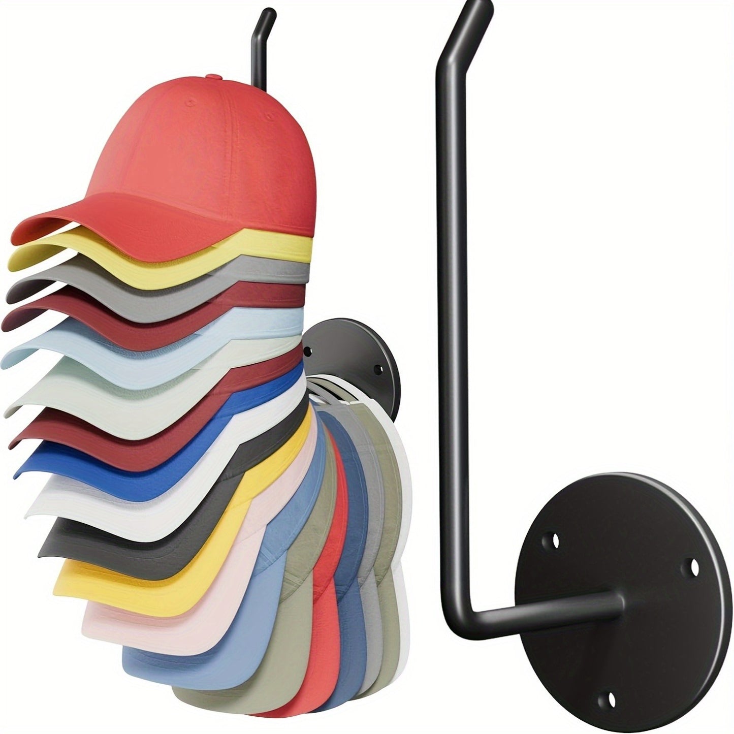Portable Metal Wall-Mounted Hat Rack with Adjustable Arms - Ideal for Hanging Caps, Towels, and Accessories - Durable and Portable, Accessory Organizer|Modern Wall Rack|Adjustable Arms, Cap Holder