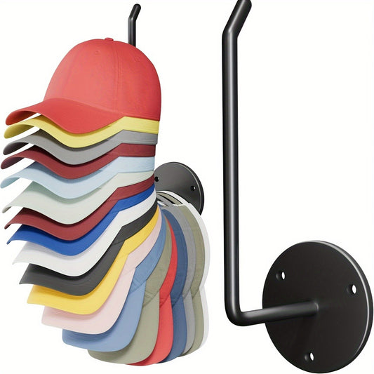 Portable Metal Wall-Mounted Hat Rack with Adjustable Arms - Ideal for Hanging Caps, Towels, and Accessories - Durable and Portable, Accessory Organizer|Modern Wall Rack|Adjustable Arms, Cap Holder