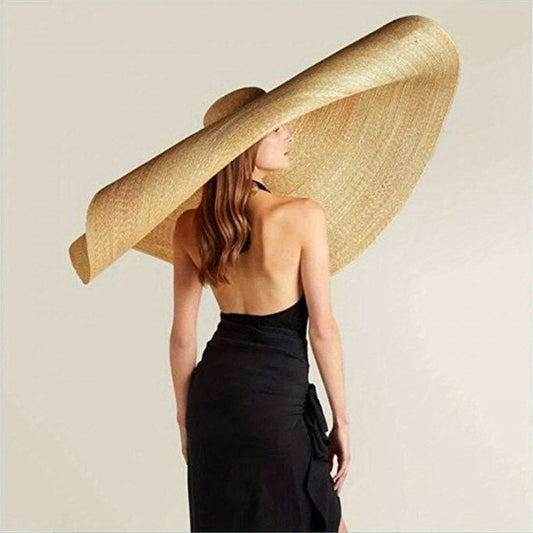 Oversized Beach Straw Hats for Women Floppy Extra Large Sun Visor Hat Wide Brim Summer Roll Up Big Beach Hat Women Foldable