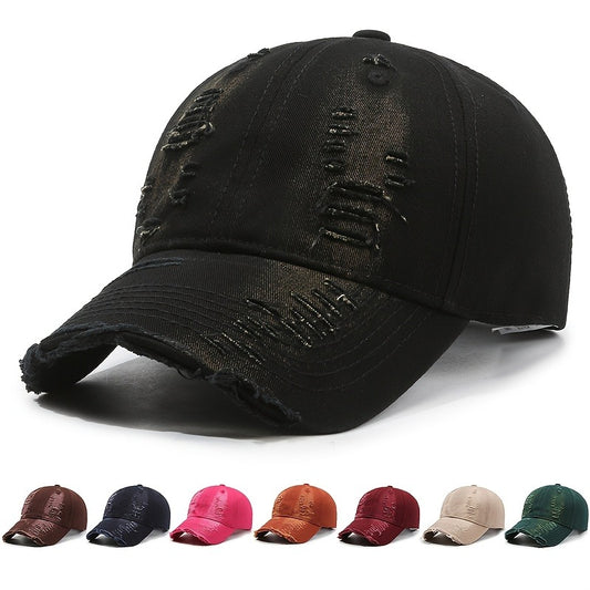 Adjustable Denim Baseball Cap with Distressed Wasteland Style - Breathable, Casual Trucker Hat in Multiple Colors | Perfect Gift, Baseball Hat
