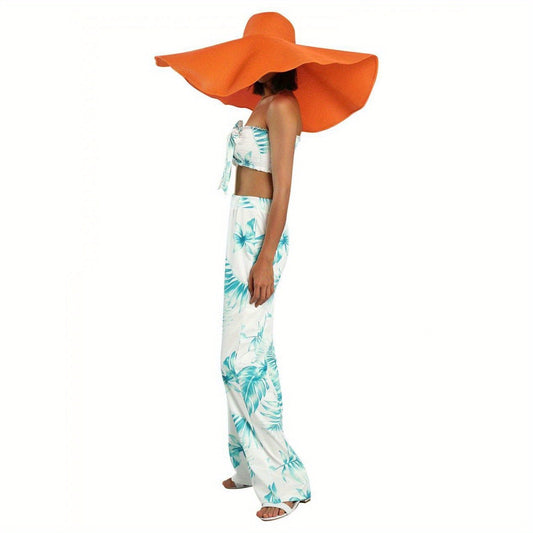 Oversized Beach Straw Hats for Women Floppy Extra Large Sun Visor Hat Wide Brim Summer Roll Up Big Beach Hat Women Foldable