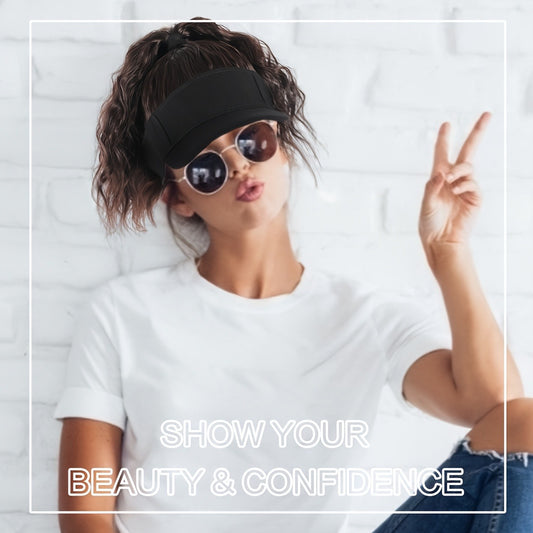 Women's Adjustable Snapback Baseball Cap Wig with Curly Ponytail - High-Temperature Fiber Synthetic Hair, Sporty Sun-Protective Design, 100% Density for Daily Wear & Outdoor Activities