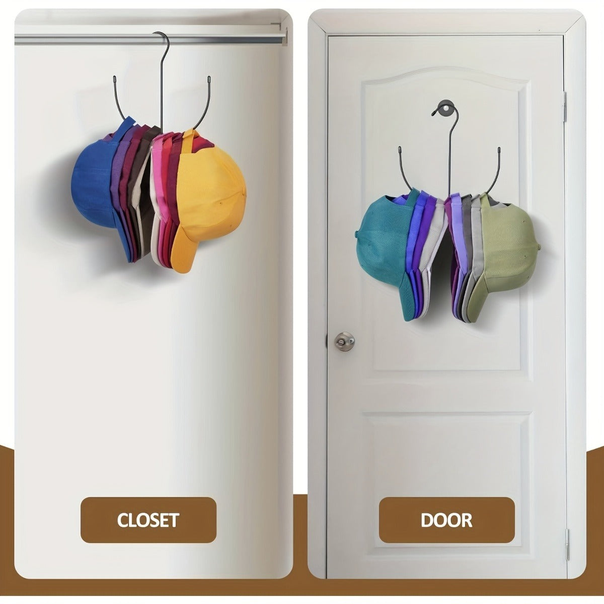 1pc Durable Stainless Steel Hat Rack - Multi-Functional Hanging Hat Organizer Hooks, Space-Saving Design, Holds 20+ Baseball Caps, Easy Install for Closet & Door | Home & Kitchen Storage > Wardrobe Organization > Hat Holder, Hat Rack for Wall