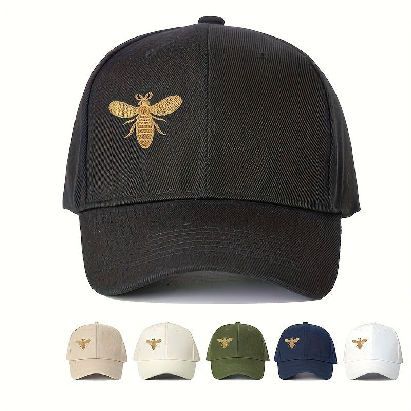 Embroidered Bee Baseball Cap - Breathable, Adjustable Trucker Hat for Men and Women, Lightweight Y2K Fashion Curved Brim Hat, Polyester, Hand Wash Only, Casual Headwear | Y2K Fashion Cap | Texture, Baseball Ca