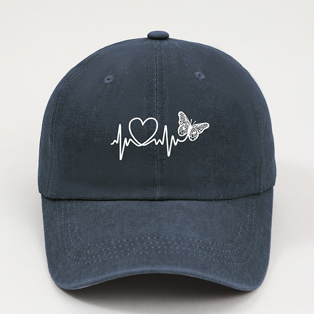 [ Adjustable Baseball Cap] Vintage Unisex Love Print Baseball Cap, Street, Casual Black|Navy|Grey|Orange Colour Options