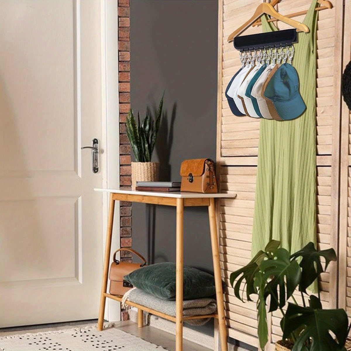 2pcs Heavy-Duty Hat Rack Organizer with 10 Clips - Space-Saving Closet & Garage Storage for Baseball Caps, Beanies, Hats - Sturdy Hanging Hooks for Wardrobe, Retail Display - Ideal Gift for Men & Women (No Assembly Needed) - Black, Hat Rack for Wall