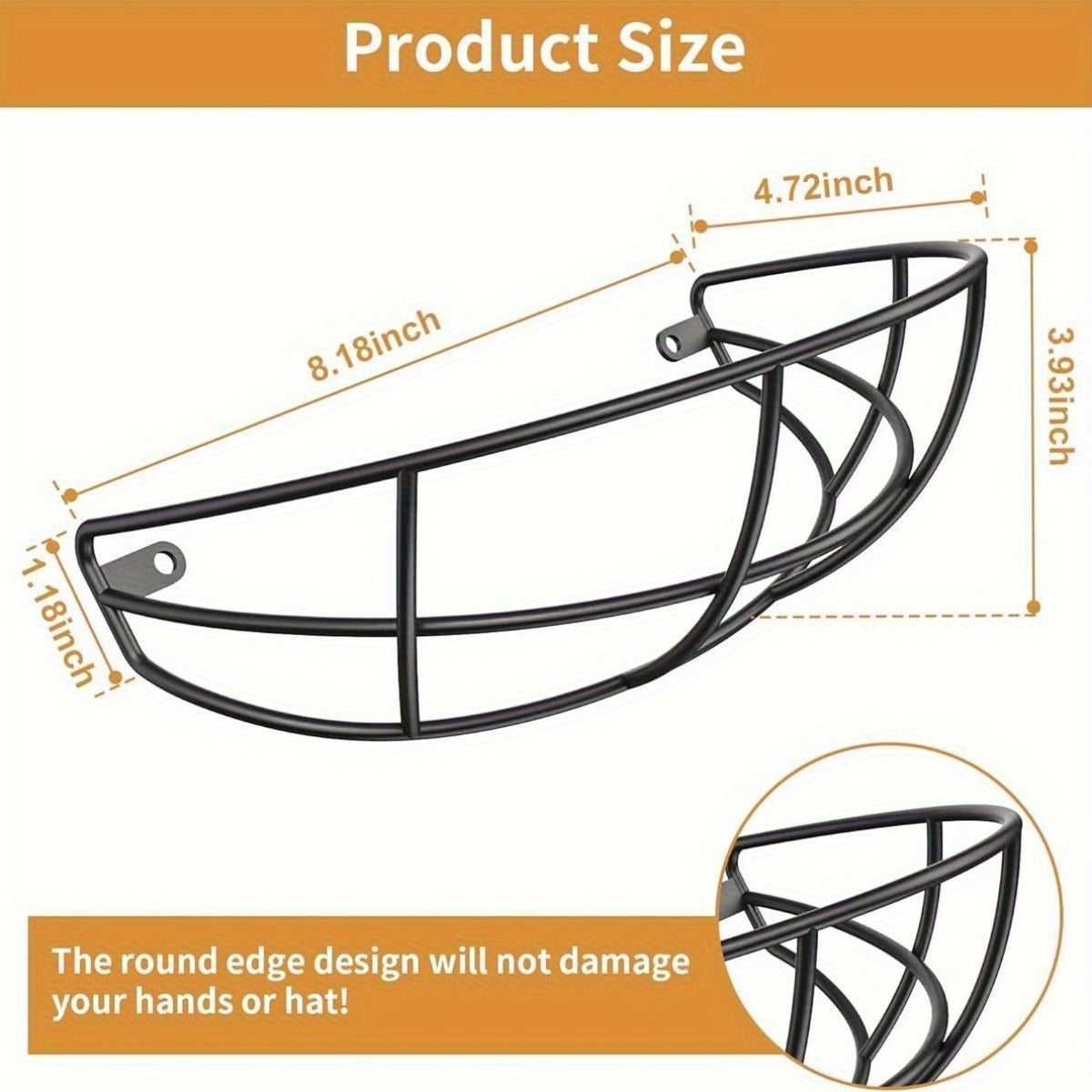 Hat Racks for Baseball Cap 2- Pack Metal Hat Organizer Black Hat Holder for Wall, Hat Hangers Hat Storage Organizer Wall Mounted/ Drill Free Adhesive Cap Rack for Closet Door, Hold up to 30 Hats