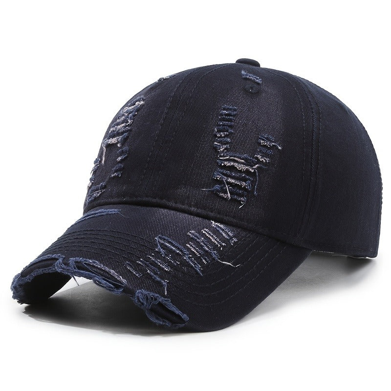 Adjustable Denim Baseball Cap with Distressed Wasteland Style - Breathable, Casual Trucker Hat in Multiple Colors | Perfect Gift, Baseball Hat