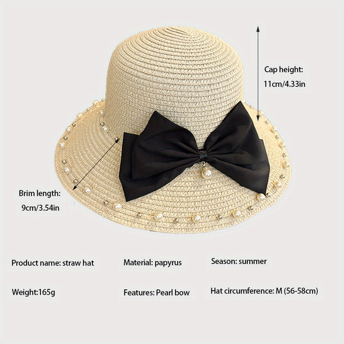 Elegant Women's Wide Brim Straw Sun Hat with -Adorned - Breathable Natural Straw Summer Beach Hat for Outdoor, Casual Chic Visor Cap