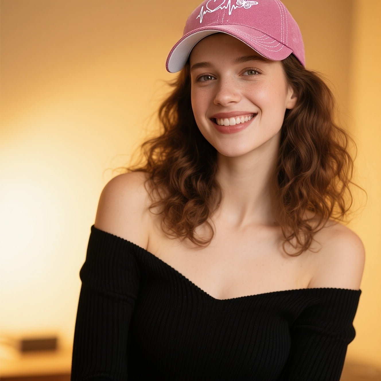 [ Adjustable Baseball Cap] Vintage Unisex Love Print Baseball Cap, Street, Casual Black|Navy|Grey|Orange Colour Options