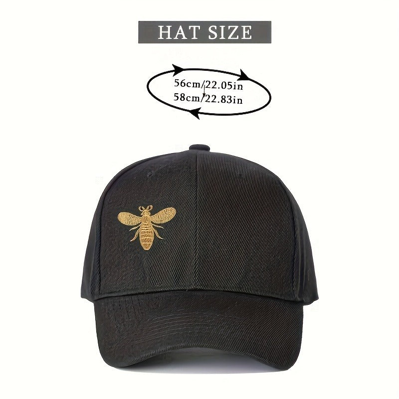 Embroidered Bee Baseball Cap - Breathable, Adjustable Trucker Hat for Men and Women, Lightweight Y2K Fashion Curved Brim Hat, Polyester, Hand Wash Only, Casual Headwear | Y2K Fashion Cap | Texture, Baseball Ca
